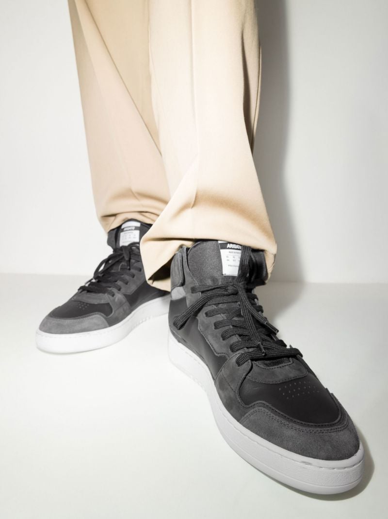 Black Dice High Top Leather Sneakers