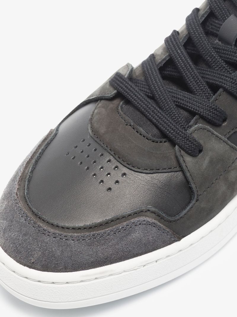 Black Dice High Top Leather Sneakers