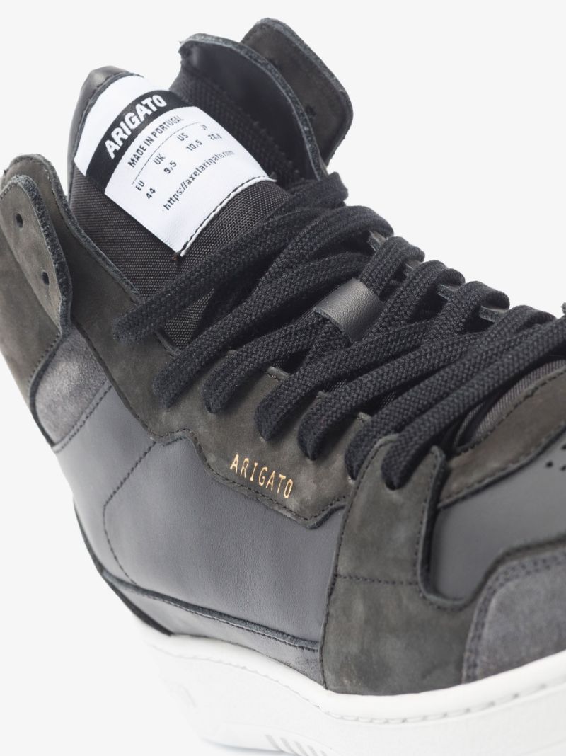 Black Dice High Top Leather Sneakers