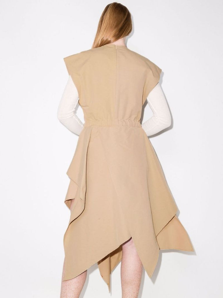 Asymmetric Logo Print Dress