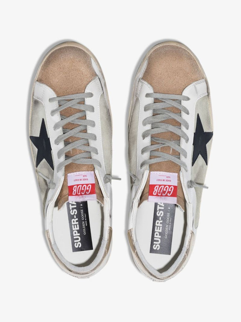 Grey Super-star Low Top Leather Sneakers