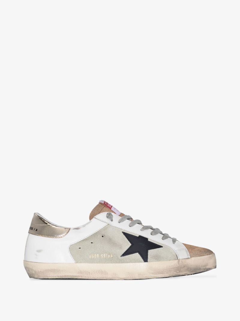 Grey Super-star Low Top Leather Sneakers
