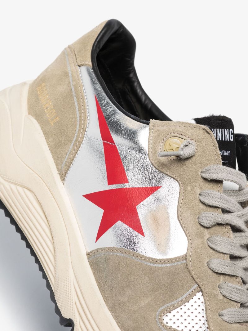 Neutral Running Sole Low Top Suede Sneakers