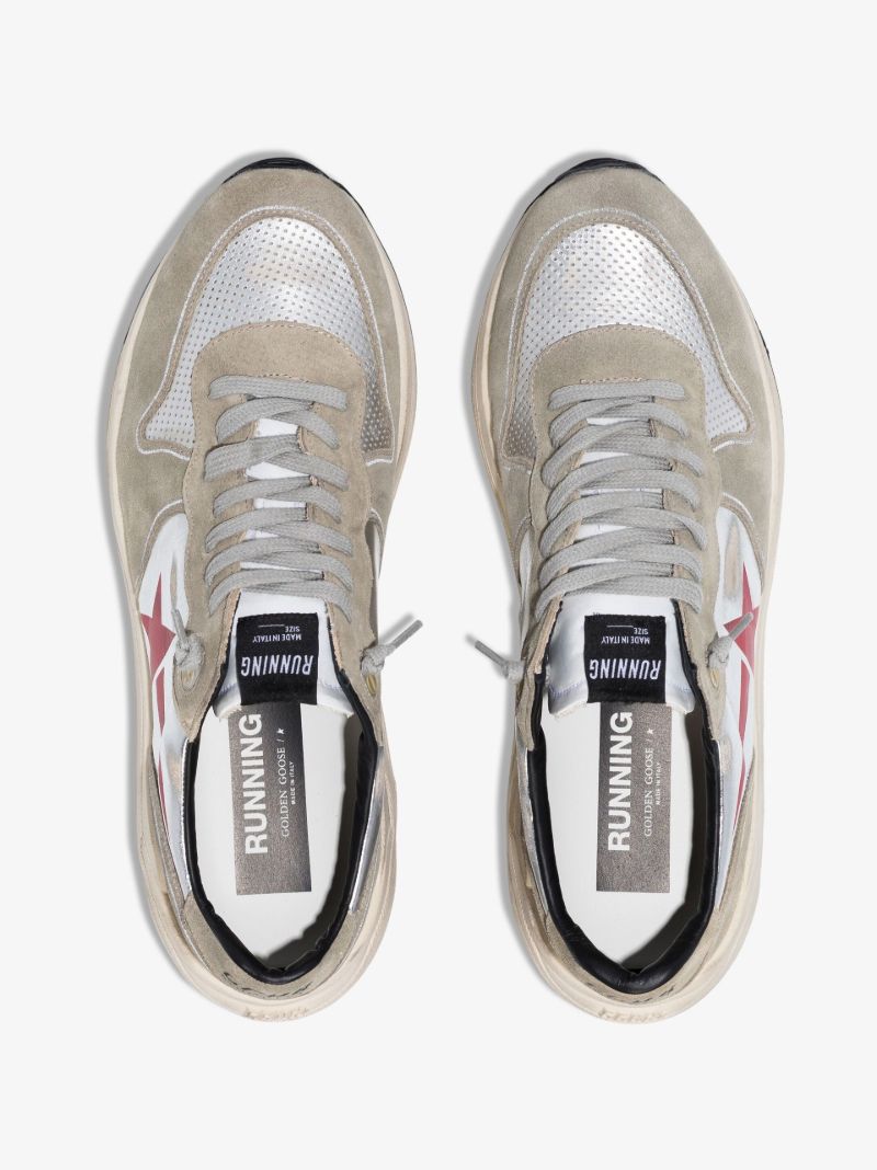Neutral Running Sole Low Top Suede Sneakers