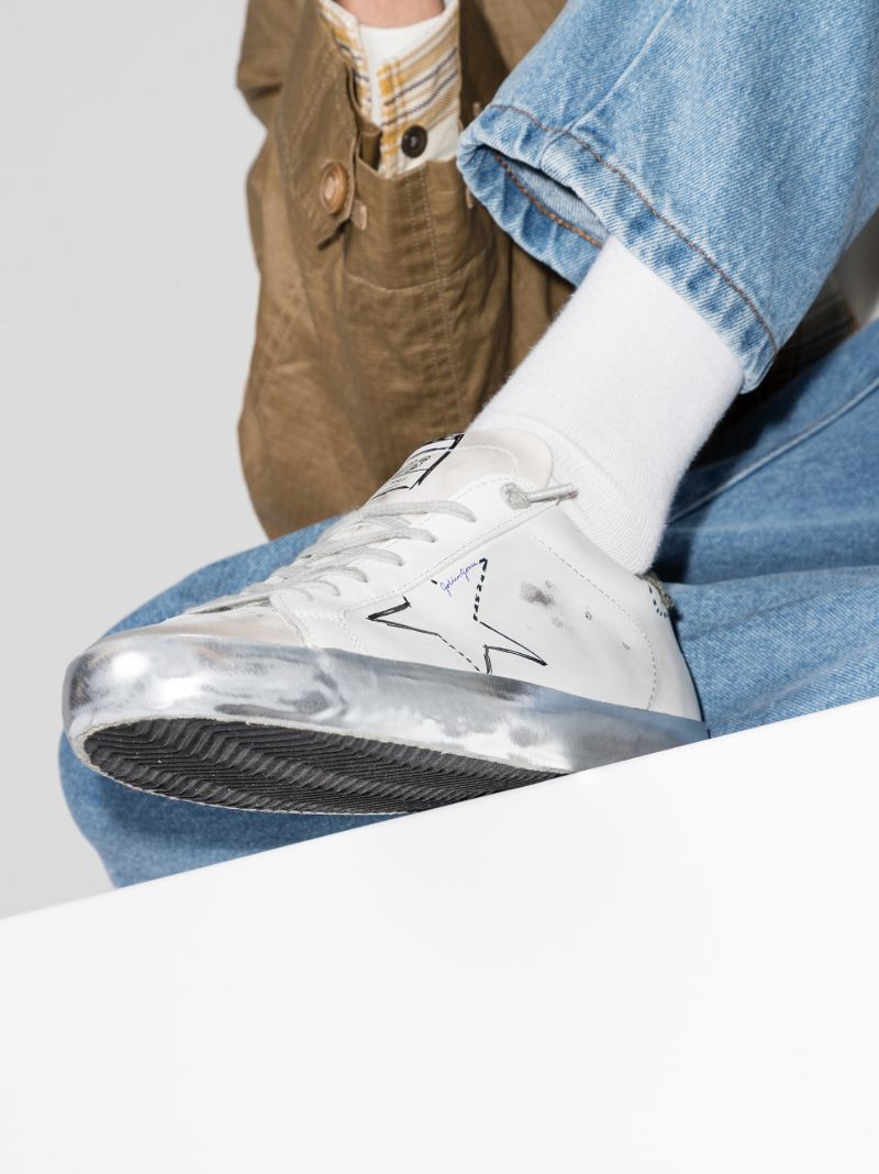 White Super-star Low Top Leather Sneakers