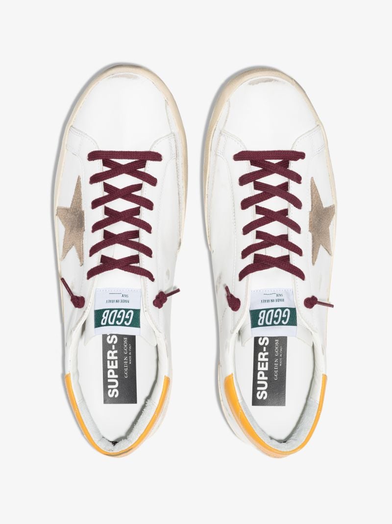 White Super-star Distressed Leather Sneakers