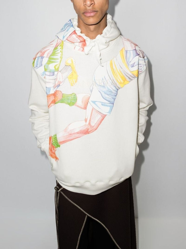 Rugby Print Cotton Hoodie