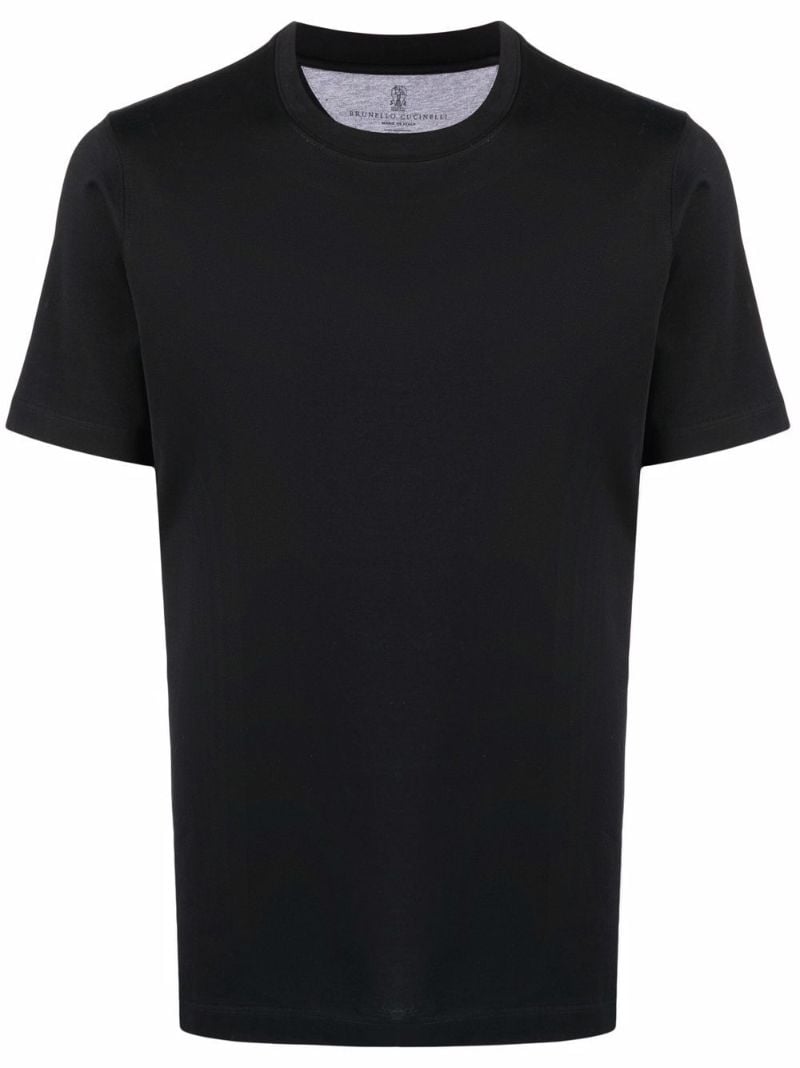 Black Crew Neck Cotton T-shirt