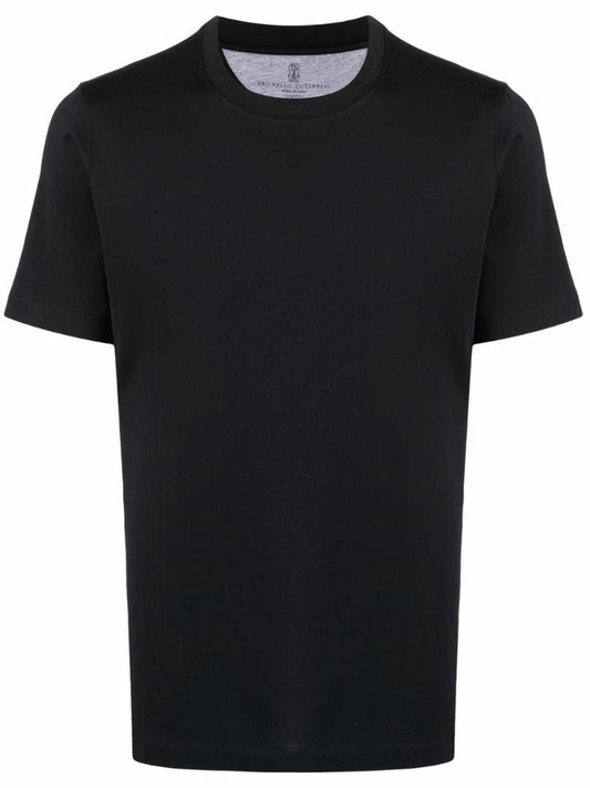 Black Crew Neck Cotton T-shirt