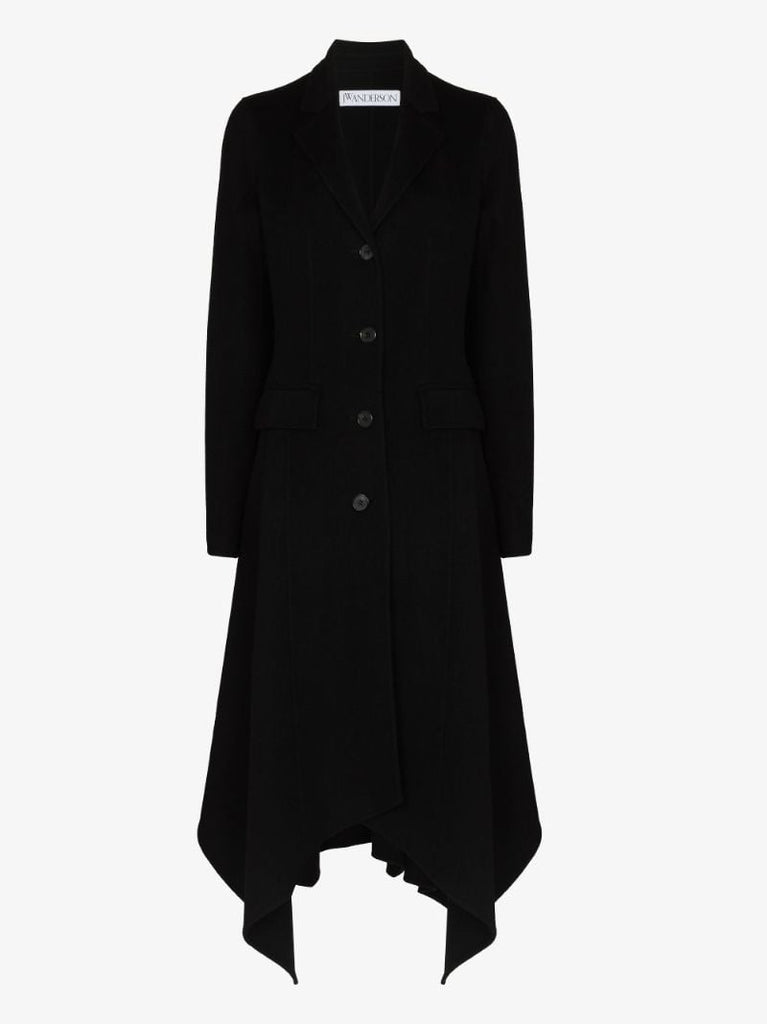 Single-breasted Asymmetric Wool Coat