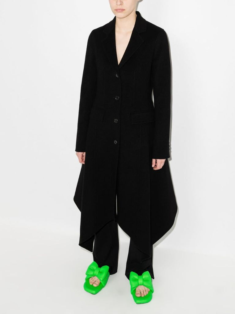 Single-breasted Asymmetric Wool Coat