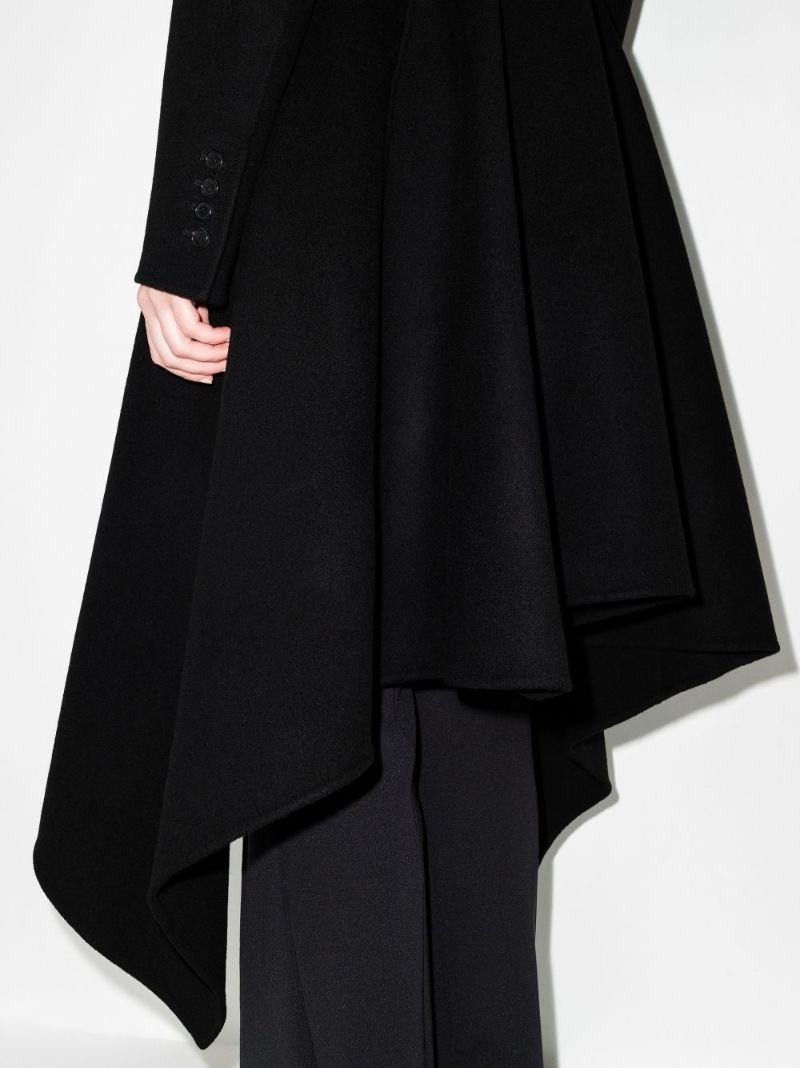 Single-breasted Asymmetric Wool Coat