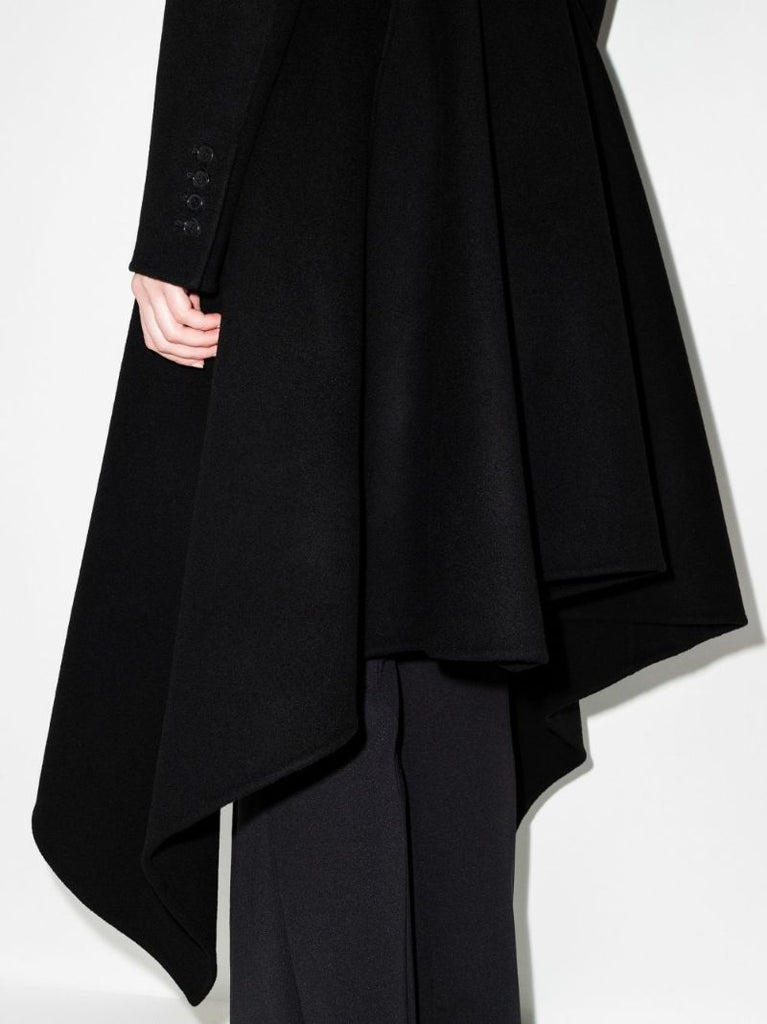 Single-breasted Asymmetric Wool Coat