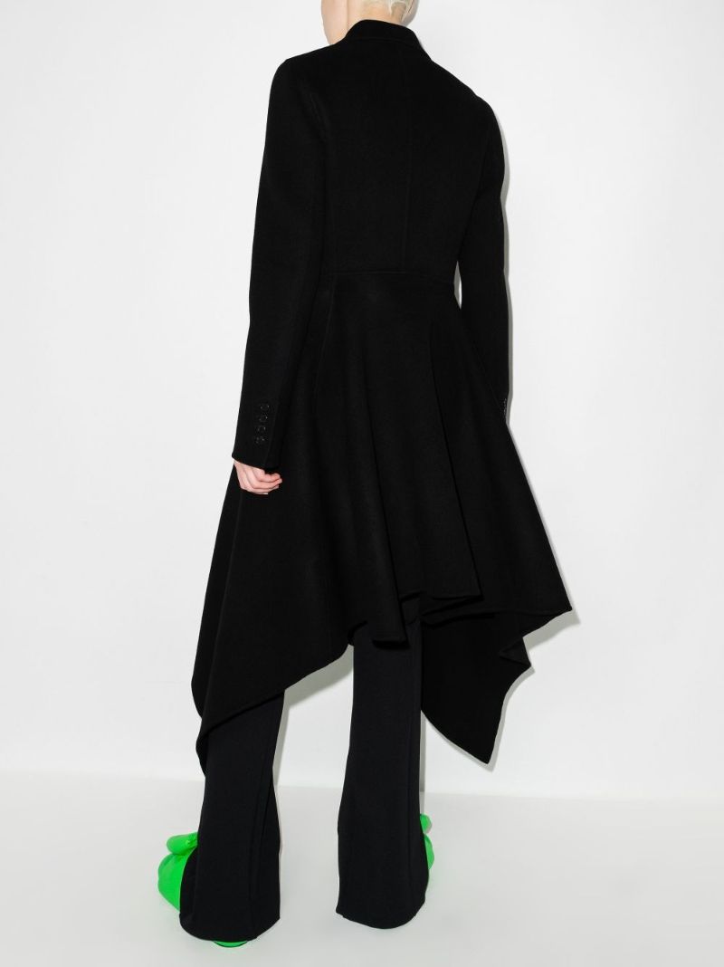 Single-breasted Asymmetric Wool Coat