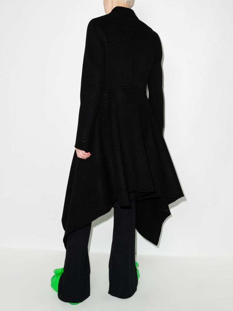 Single-breasted Asymmetric Wool Coat