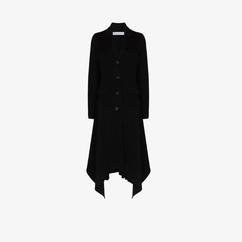 Single-breasted Asymmetric Wool Coat