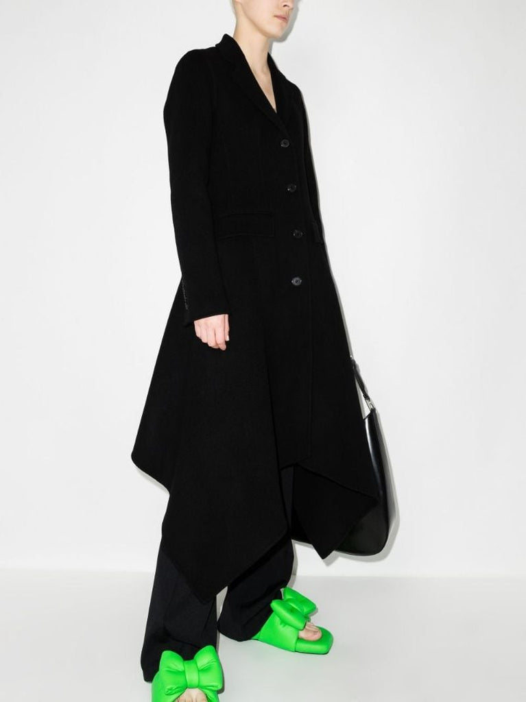 Single-breasted Asymmetric Wool Coat