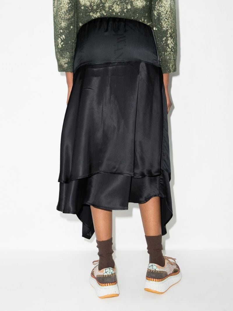 Asymmetric Logo Midi Skirt