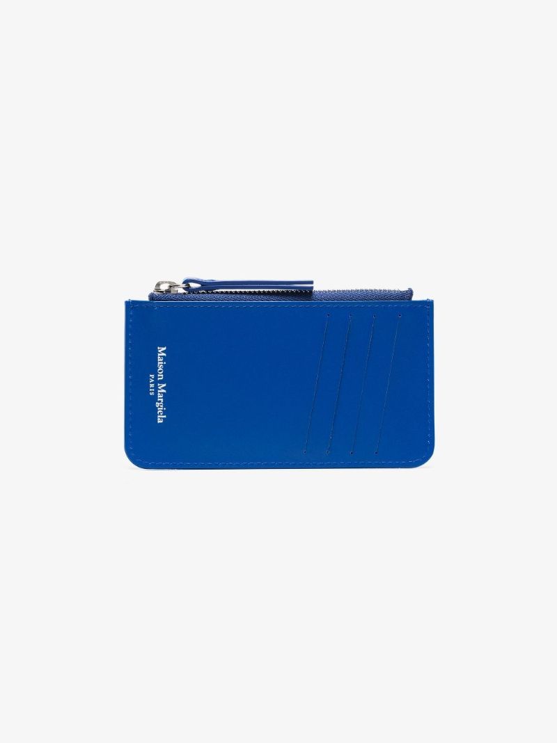 Blue Four-stitch Leather Card Holder