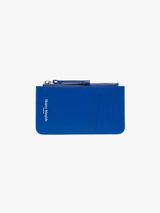 Blue Four-stitch Leather Card Holder