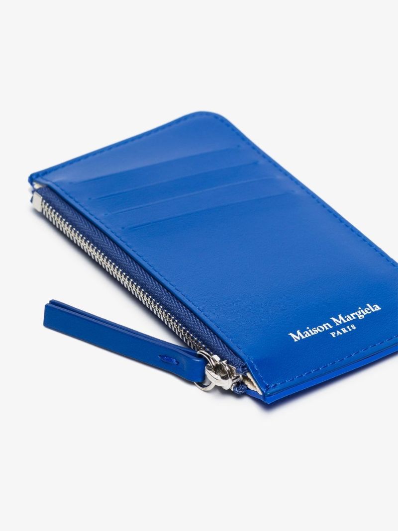 Blue Four-stitch Leather Card Holder