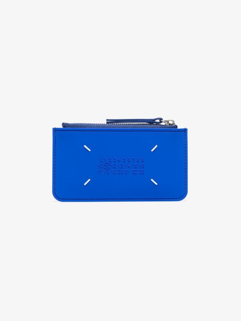 Blue Four-stitch Leather Card Holder