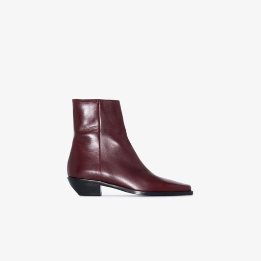 Red Wooster 40 Leather Ankle Boots