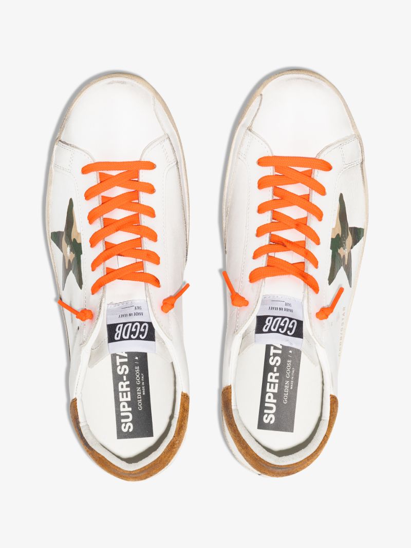 White Super-star Camouflage Print Leather Sneakers