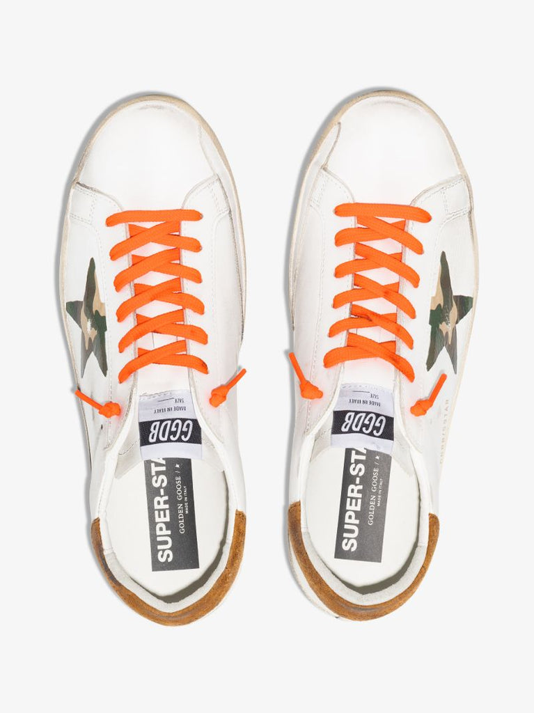 White Super-star Camouflage Print Leather Sneakers