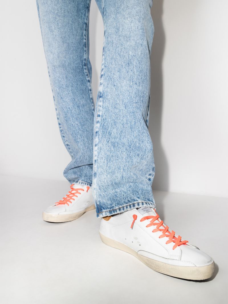 White Super-star Camouflage Print Leather Sneakers