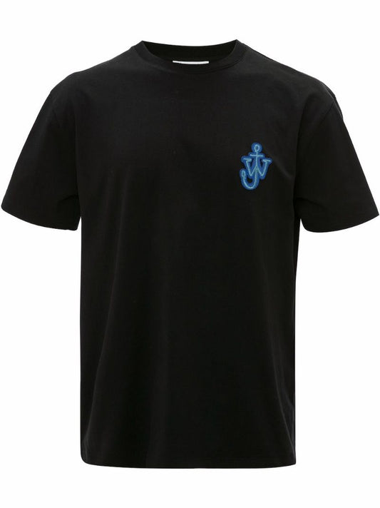 Black Anchor-appliquÃ_x0083_Â© Cotton T-shirt