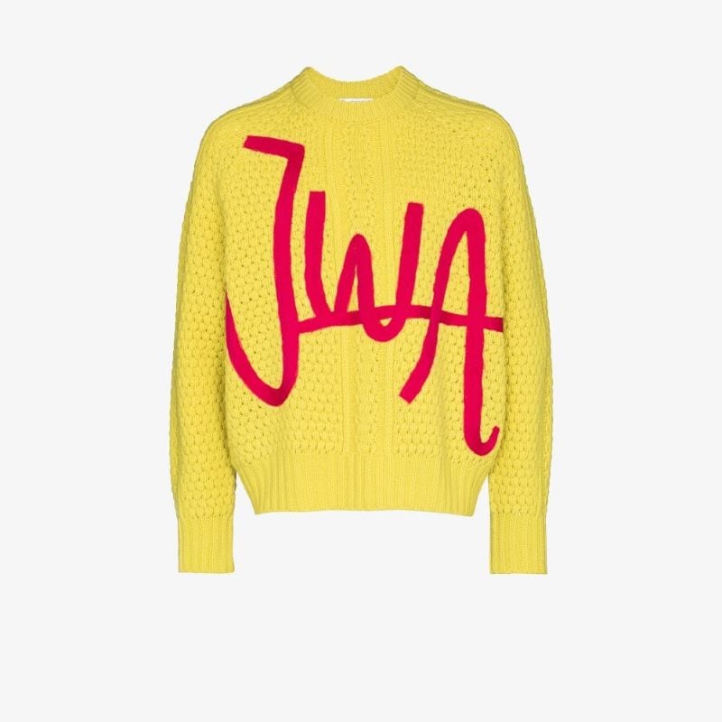 Cable Knit Logo Wool Sweater