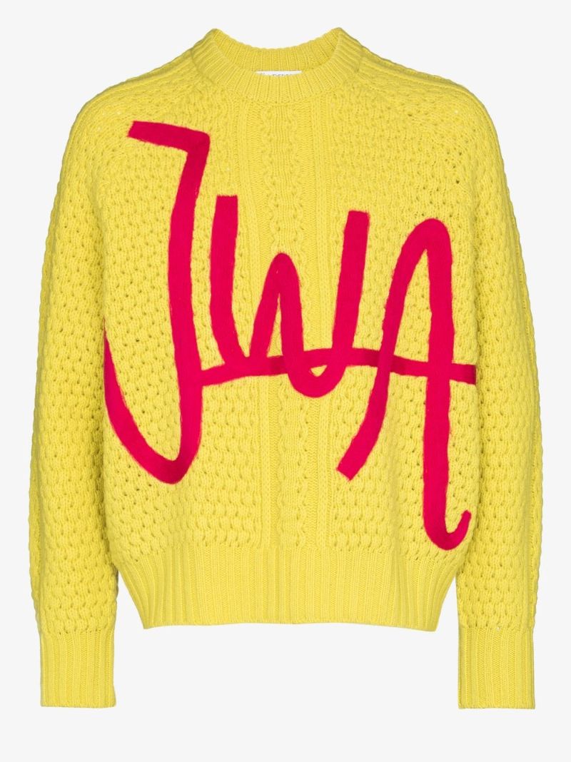Cable Knit Logo Wool Sweater