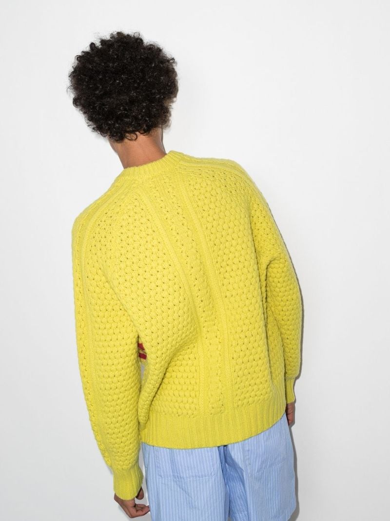 Cable Knit Logo Wool Sweater