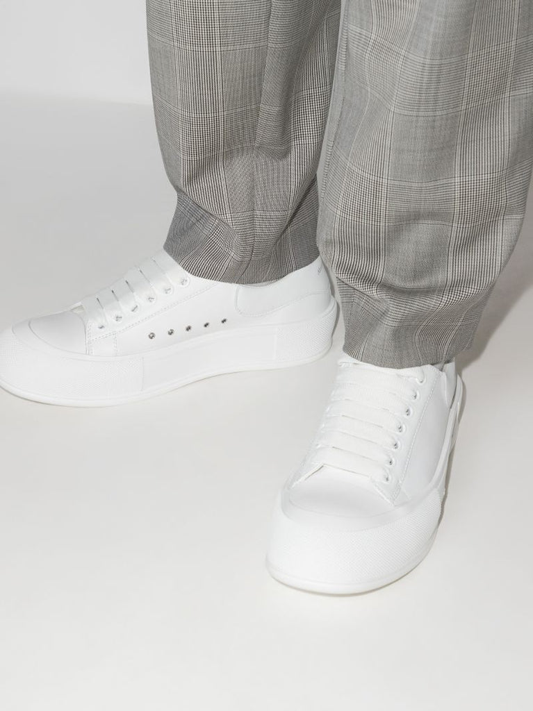 White Deck Plimsoll Low Top Sneakers