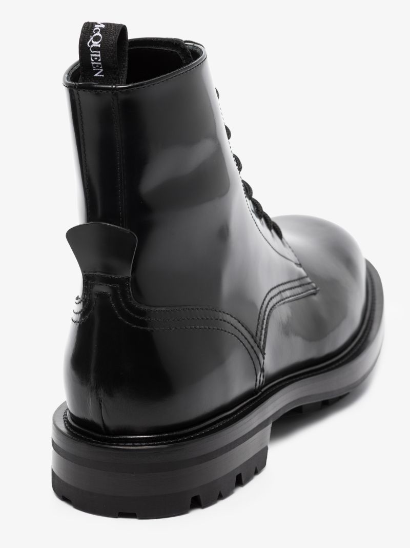 Black Lace-up Leather Boots