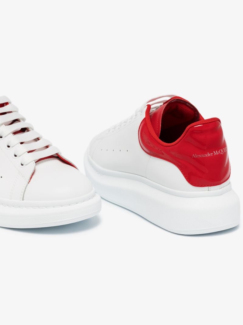 White and Red Oversized Sneakers