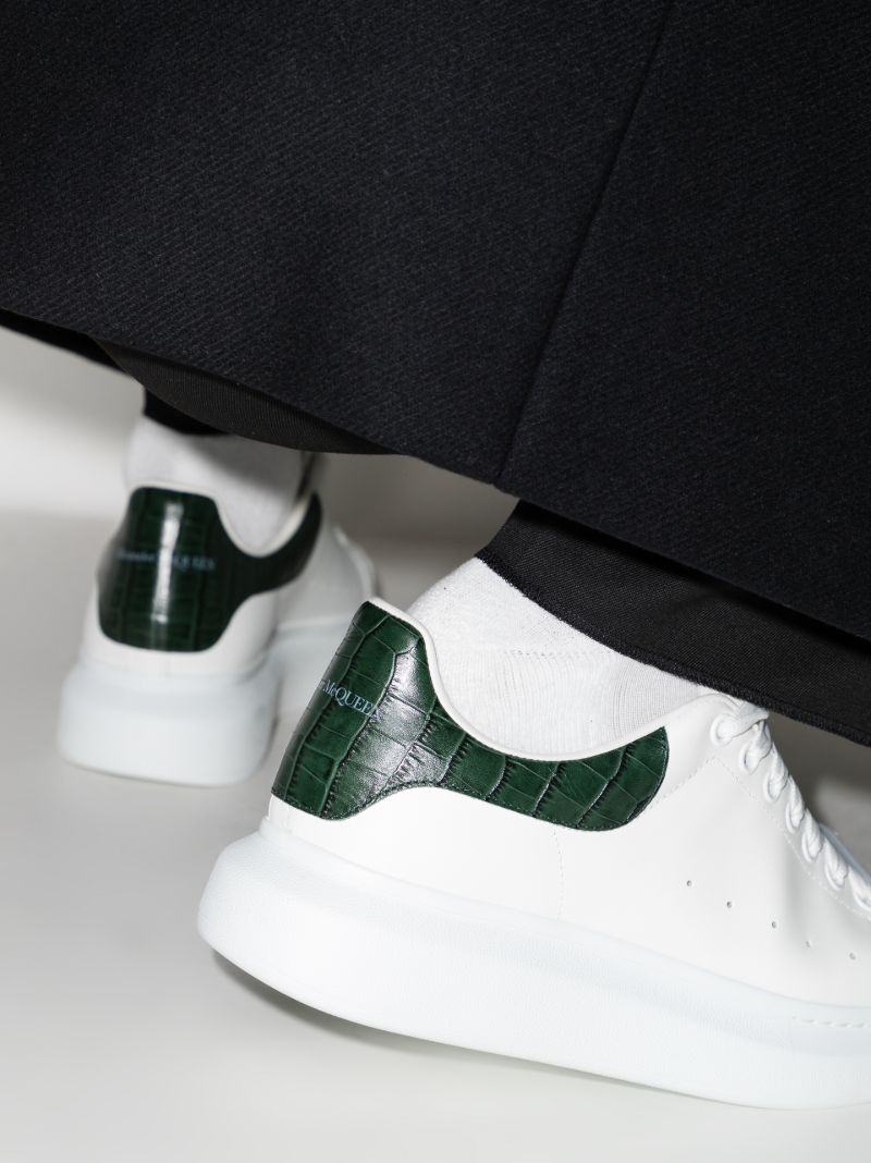 White and Green Oversized Sneakers