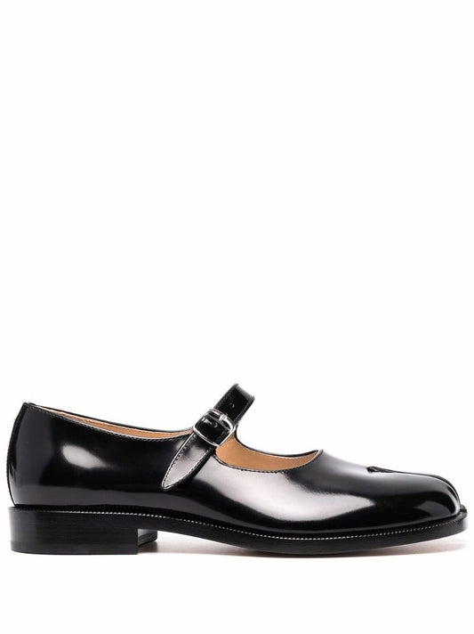 Black Tabi Leather Mary Jane Pumps