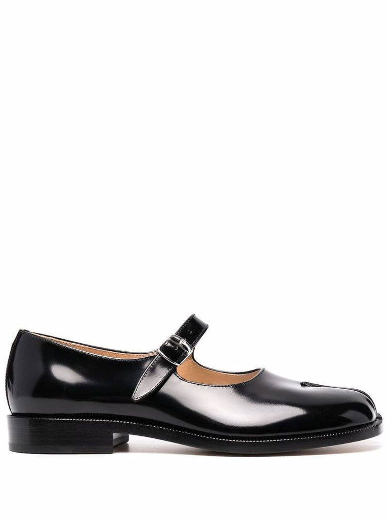Black Tabi Leather Mary Jane Pumps
