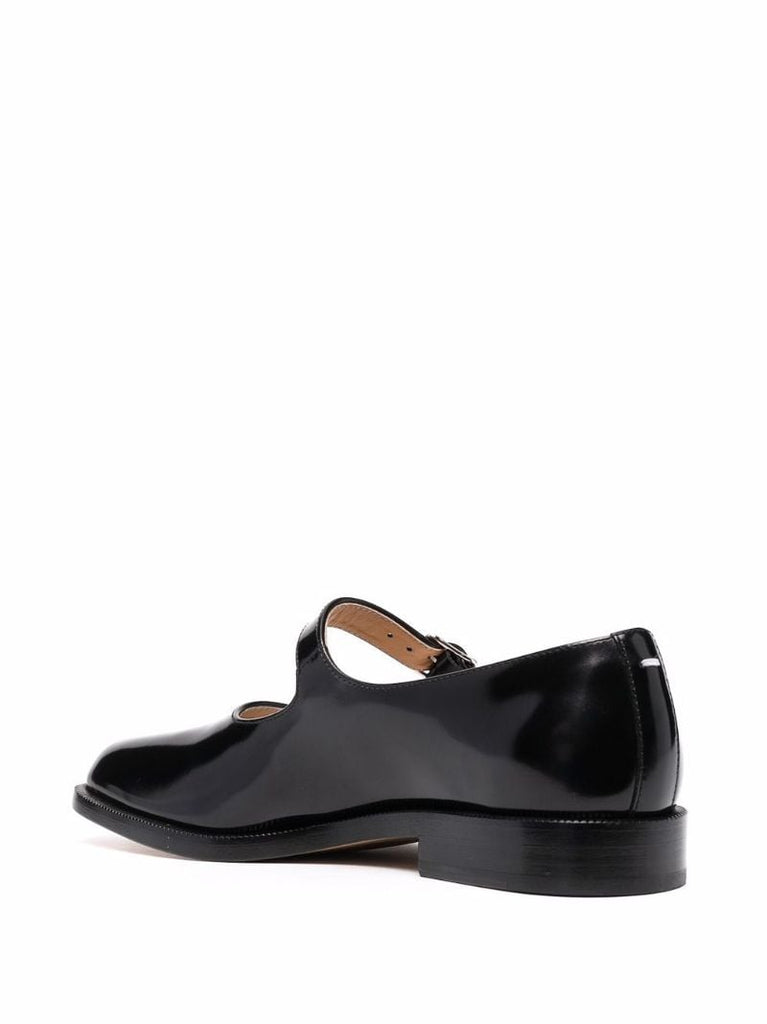 Black Tabi Leather Mary Jane Pumps
