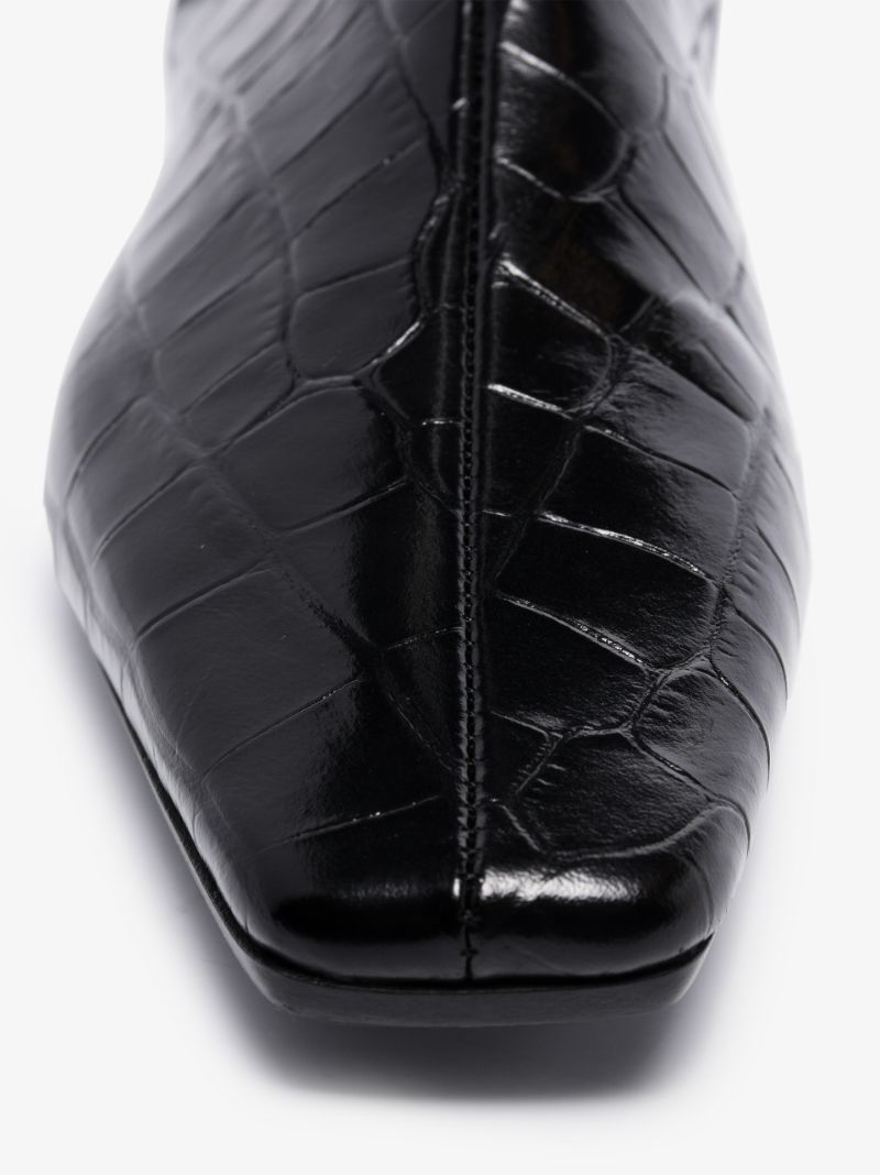 Black 20 Mock Croc Leather Boots