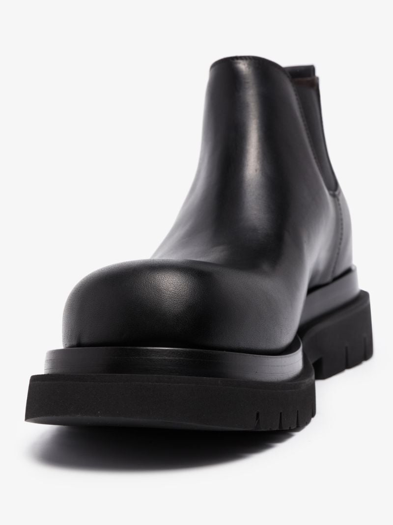 Black Lug Leather Chelsea Boots