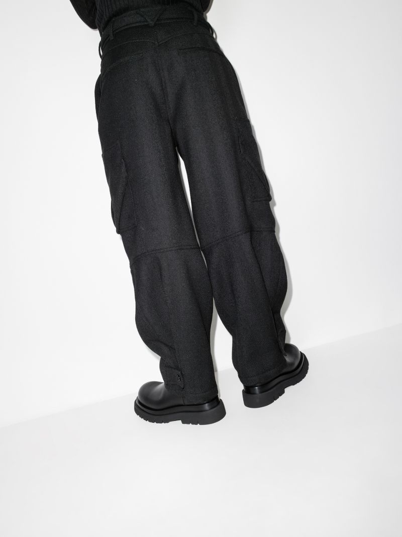 Black Lug Leather Chelsea Boots