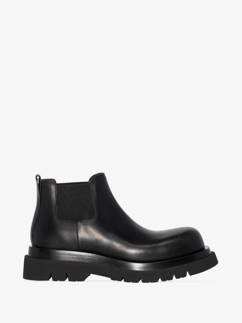 Black Lug Leather Chelsea Boots
