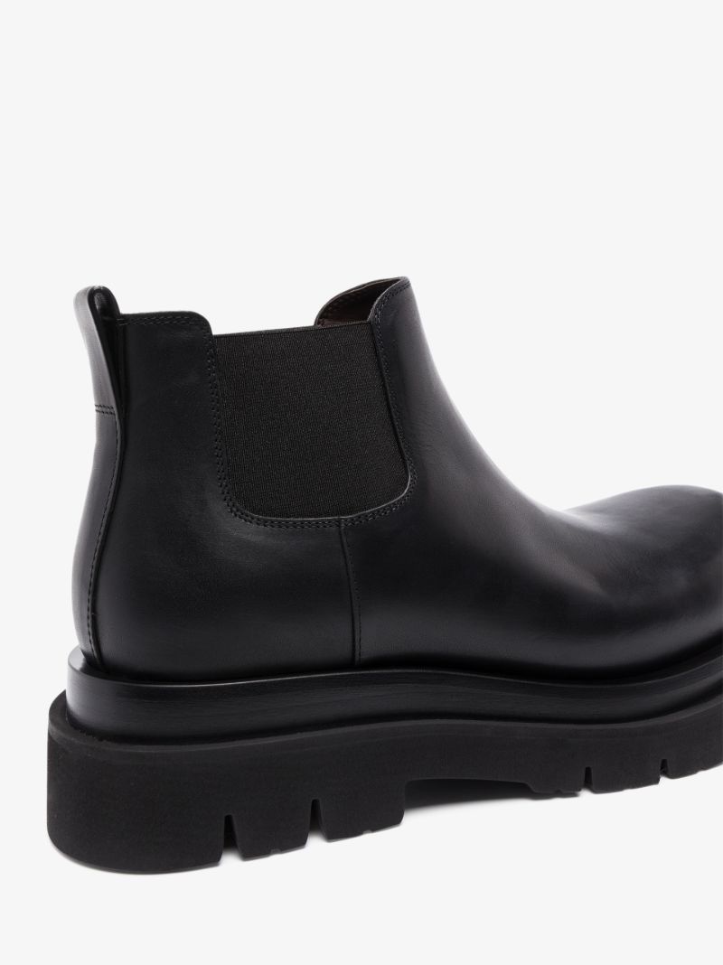 Black Lug Leather Chelsea Boots