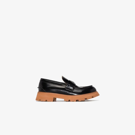 Black Leather Penny Loafers