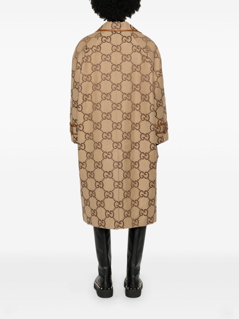 Brown Jumbo Gg Canvas Coat