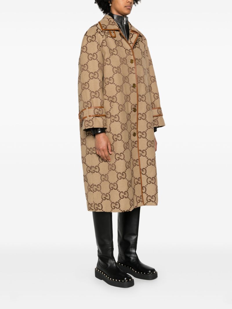 Brown Jumbo Gg Canvas Coat