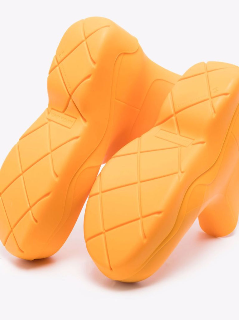 Orange Puddle Rubber Ankle Boots